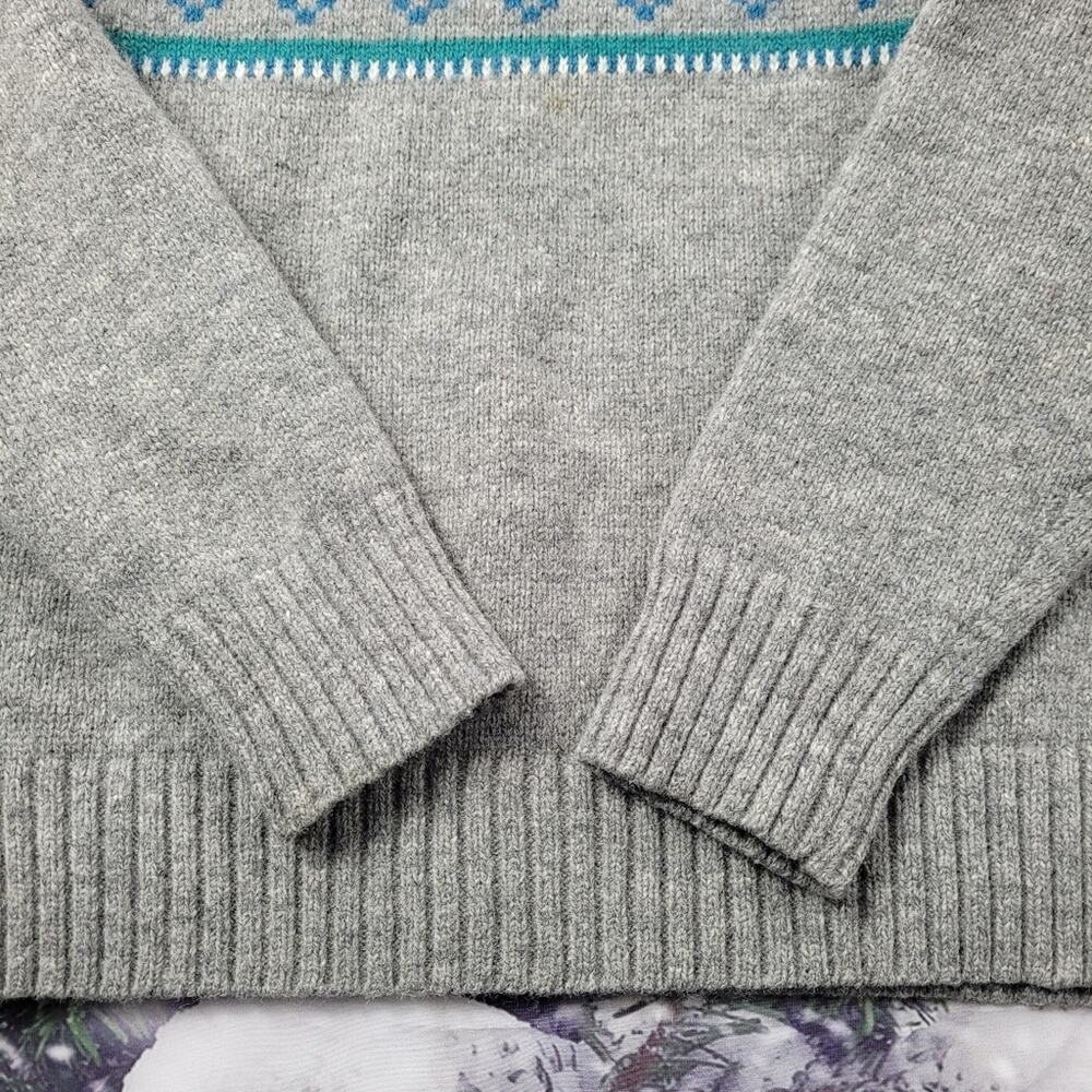L.O.G.G. Label of Graded Goods Gray Fair Isle Washable Wool Blend Sweater sz Sm - Picture 11 of 14